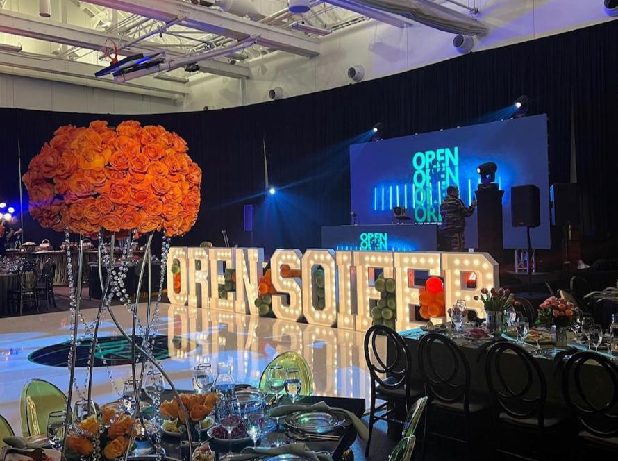 Event space with ambient LED lighting