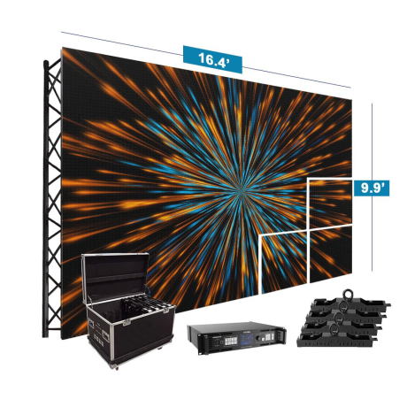 16.4 by 9.9 foot LED video wall, 2.9mm pixel pitch