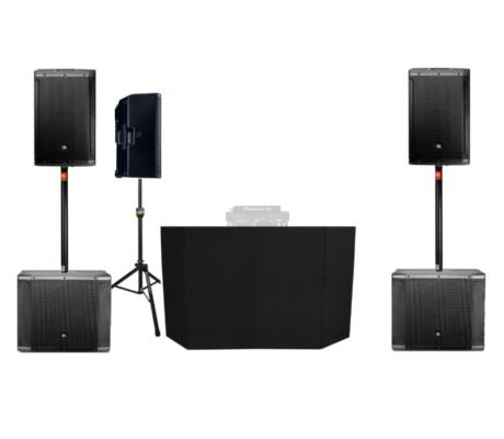 Audio package with speakers and subwoofers