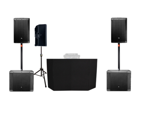 Audio package with speakers and subwoofers