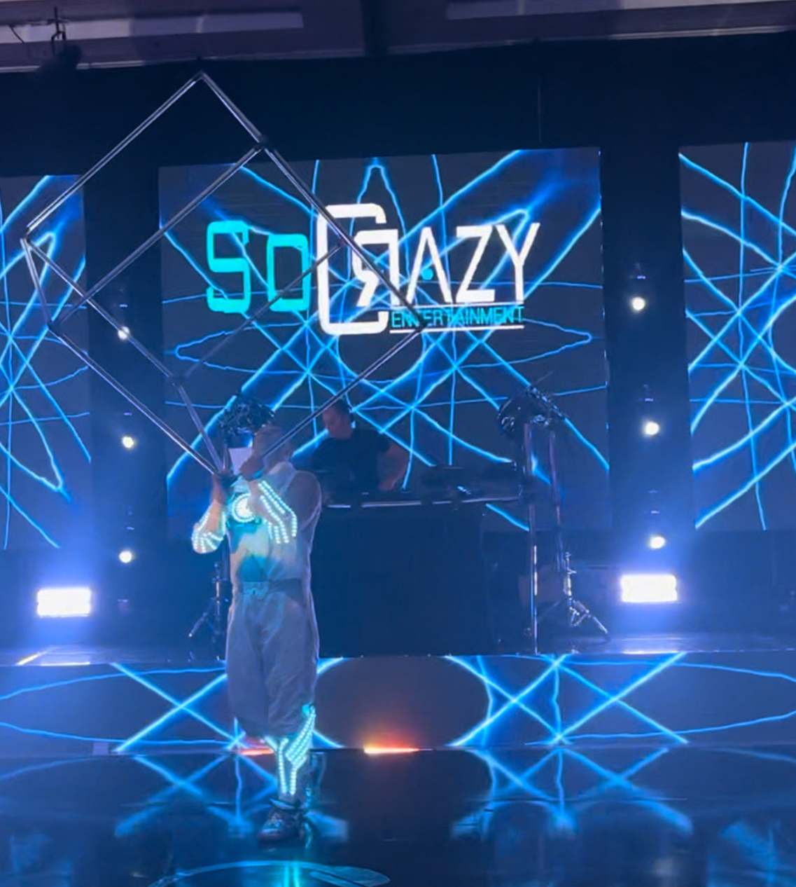 LED video wall on stage at the SoCrazy event